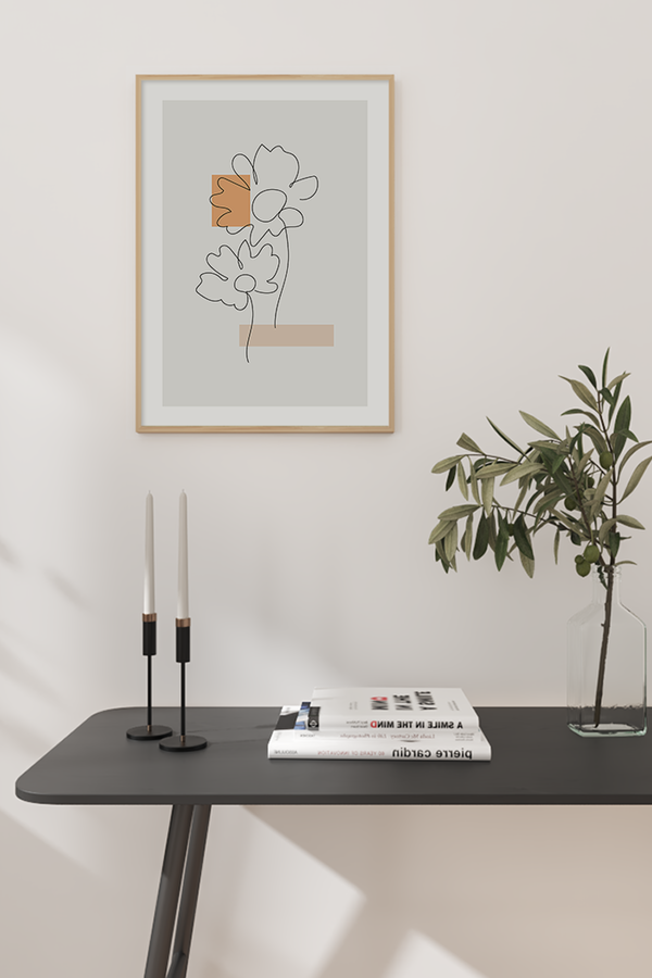 Flower Lines Poster