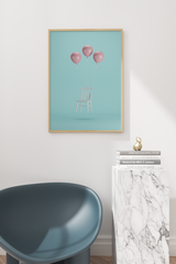 Balloon Tied to Chair Poster