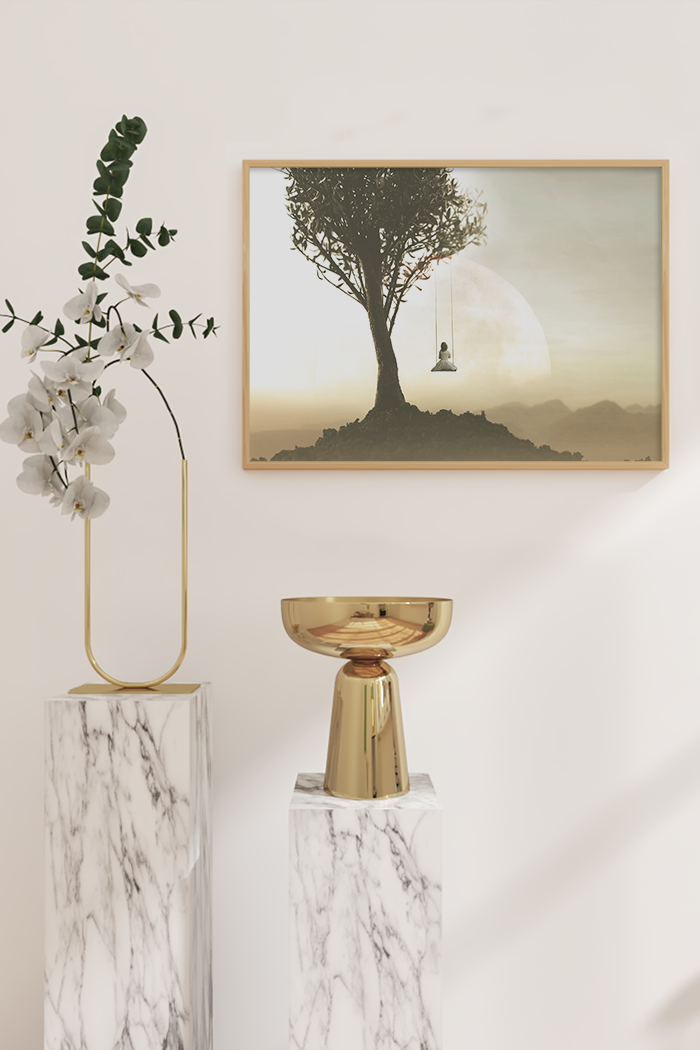 Little Girl on Swing Poster