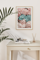 Pink Cyan Flower Poster
