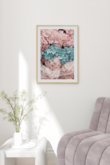 Pink Cyan Flower Poster