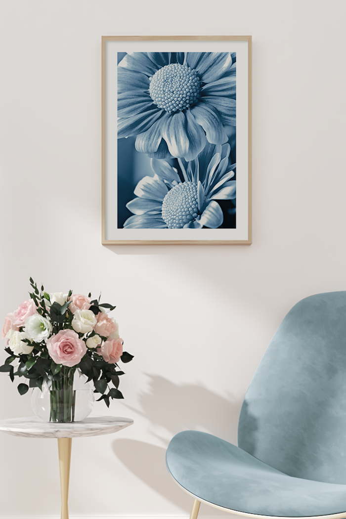 Dark Blue Gerbera Poster