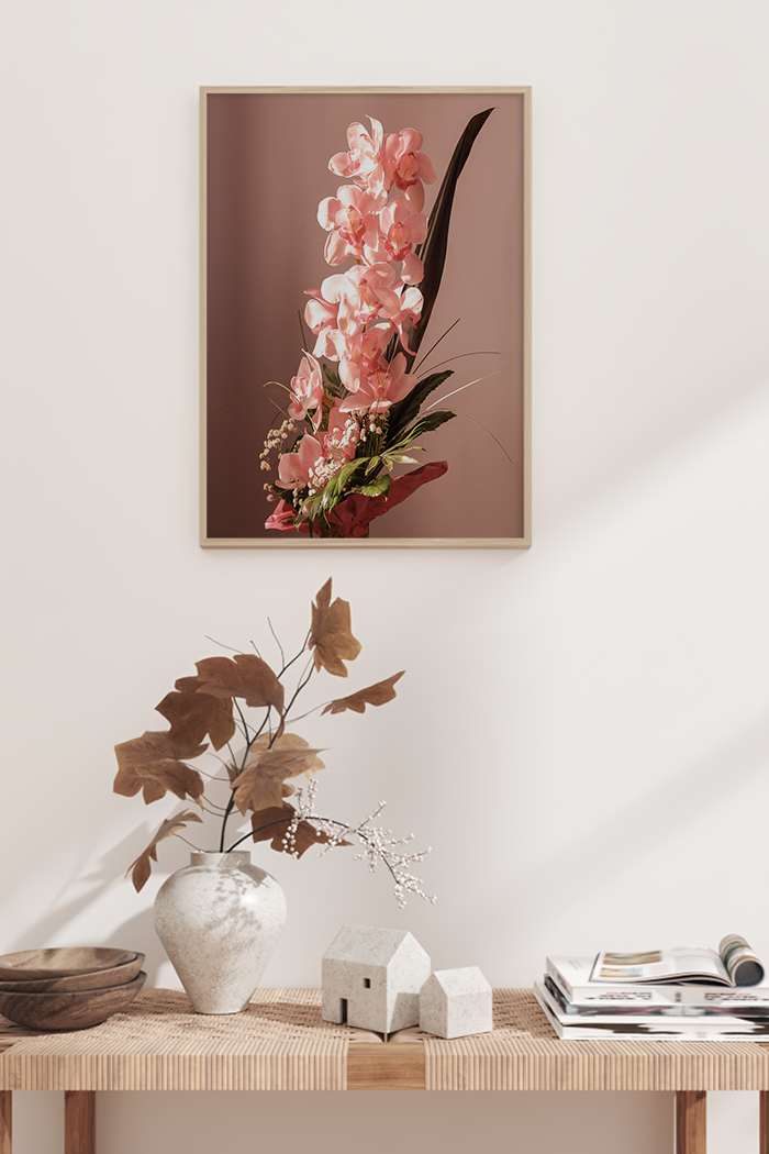 Pink Orchid Arrangement Poster
