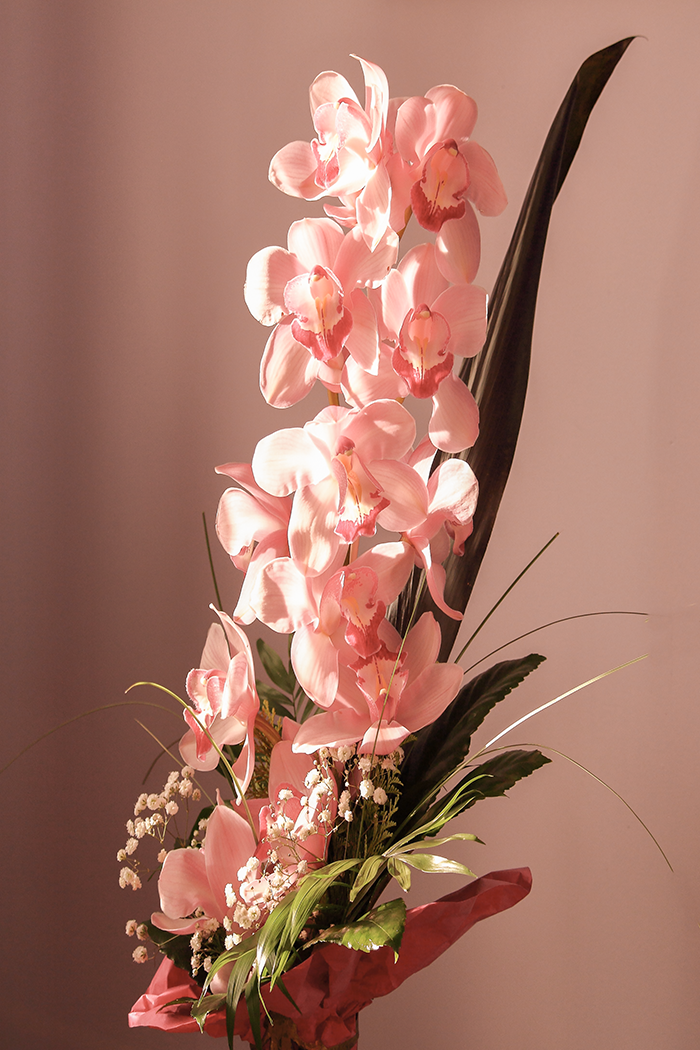 Pink Orchid Arrangement Poster