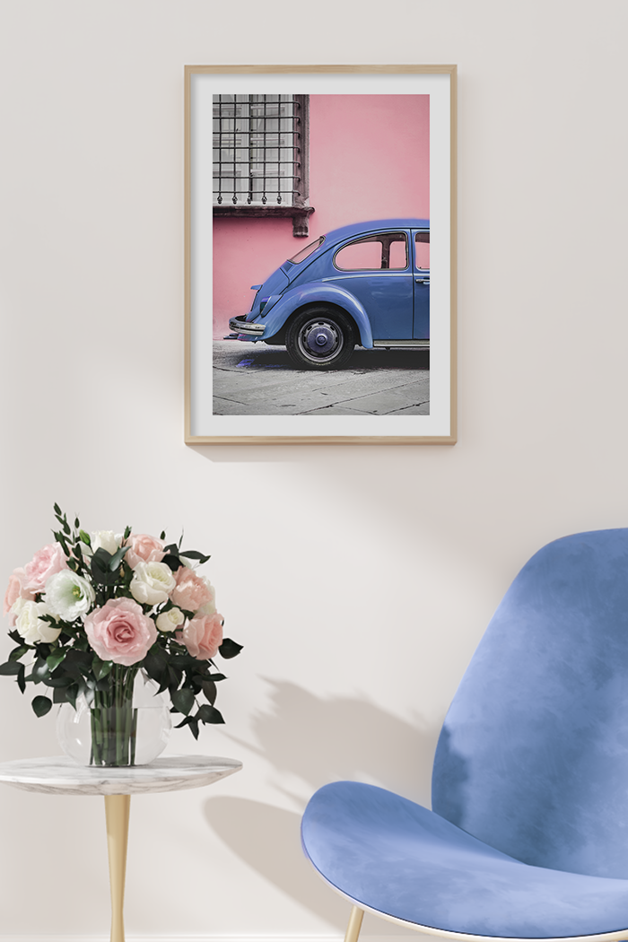 Navy Car Poster