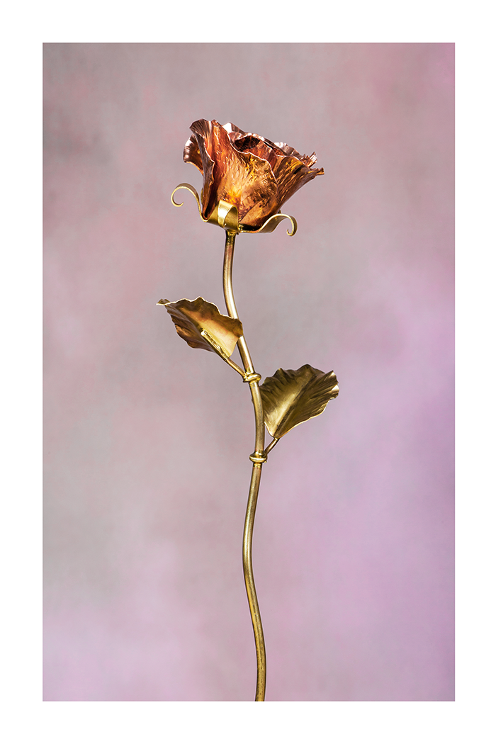 Gold Metal Rose Poster