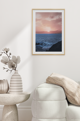 Sunset Ocean Wave Poster