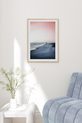 Sunset Blue Beach Poster