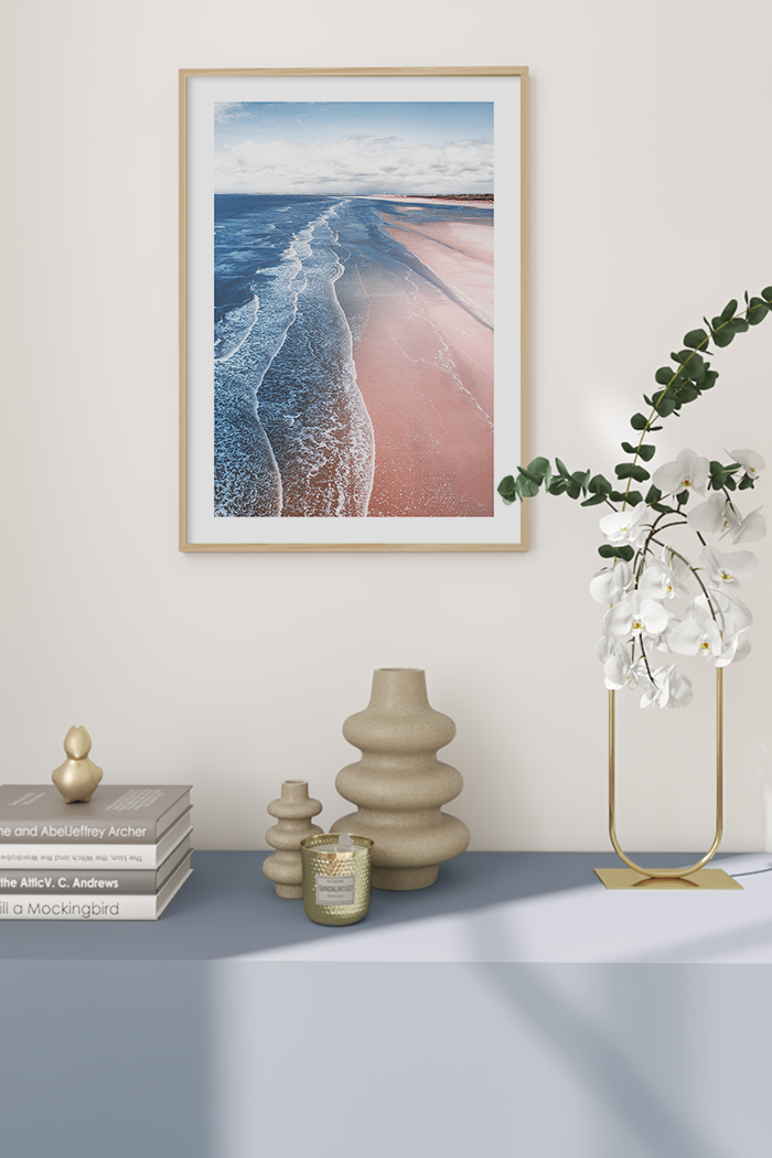Pink Blue Beach Poster