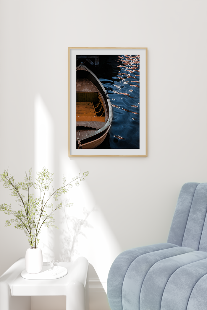 Wooden Boat on Lake Poster No.2