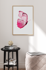 Watercolor Pink Butterfly Poster