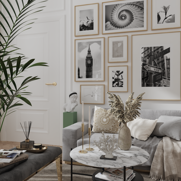 Minimalism Modern Living Room Wall Decor Black&White Art Prints Pictures Wall Idea