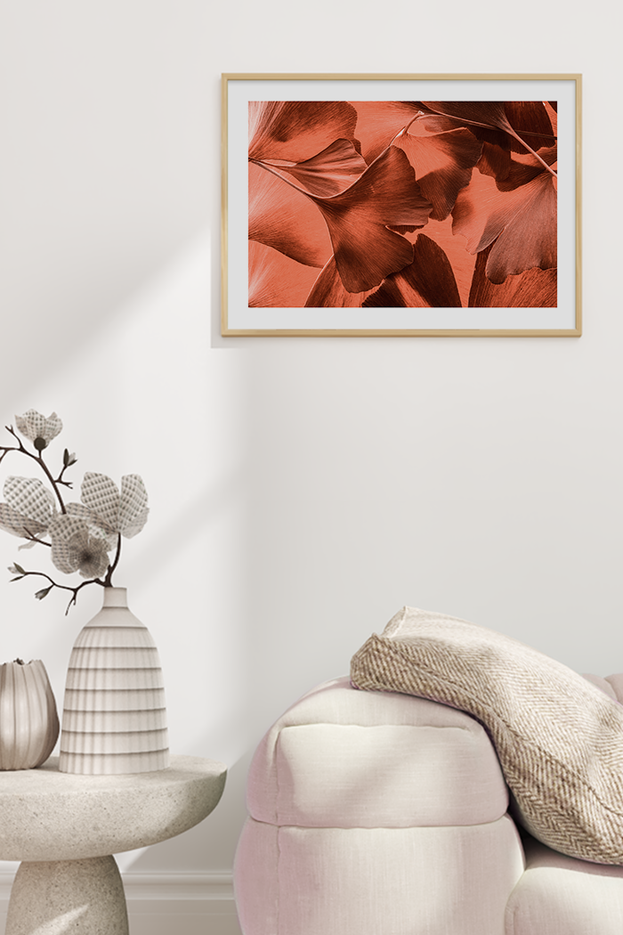 Red Ginkgo Biloba Poster