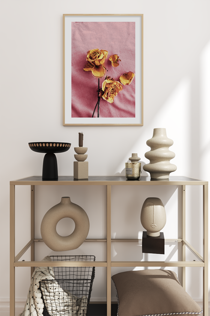 Yellow Dried Rose Poster