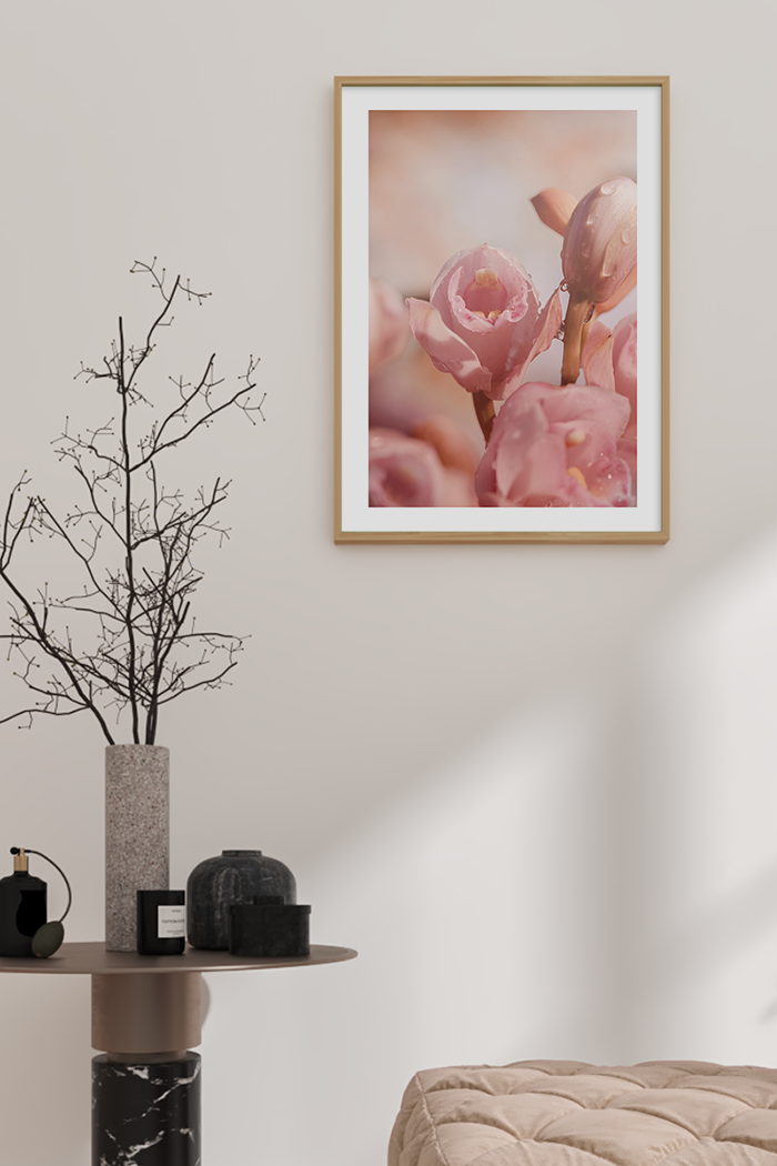 Pink Bud Close Up Poster