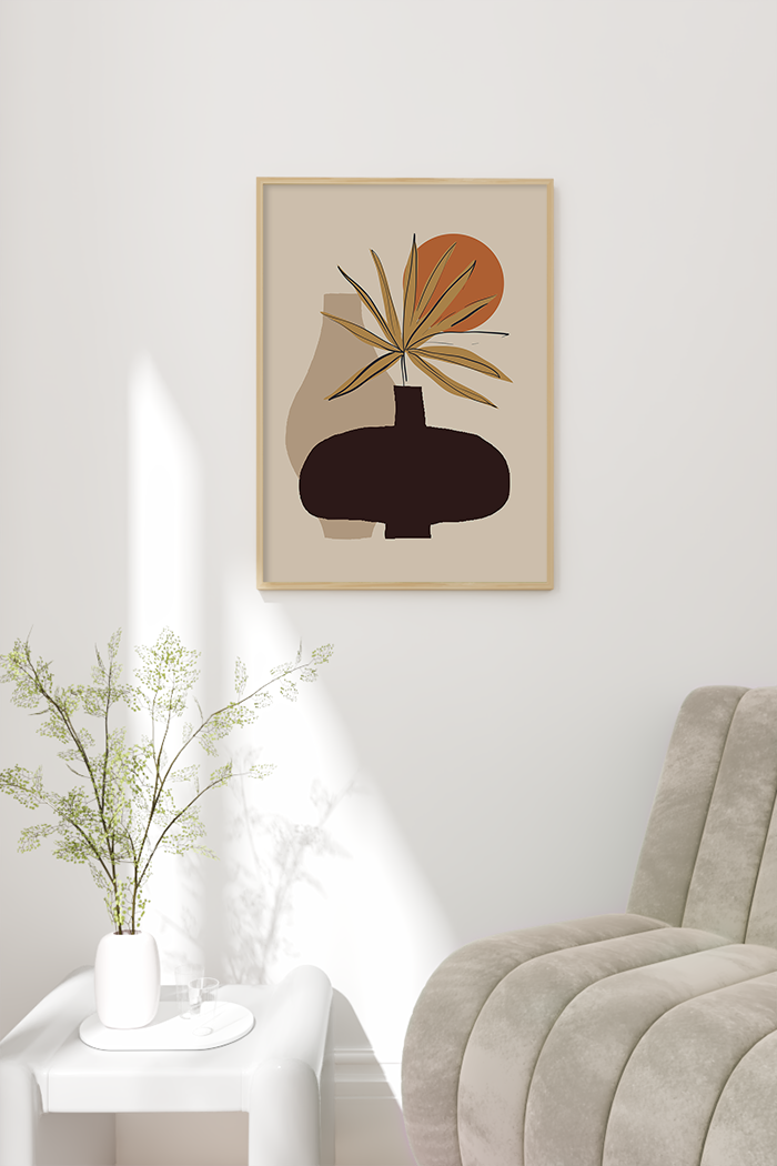 Botanical Vase Illustration Poster