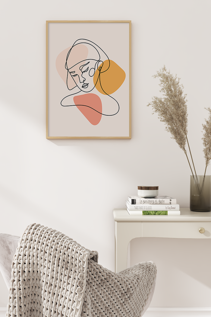 Abstract Female Line Face Art No.2