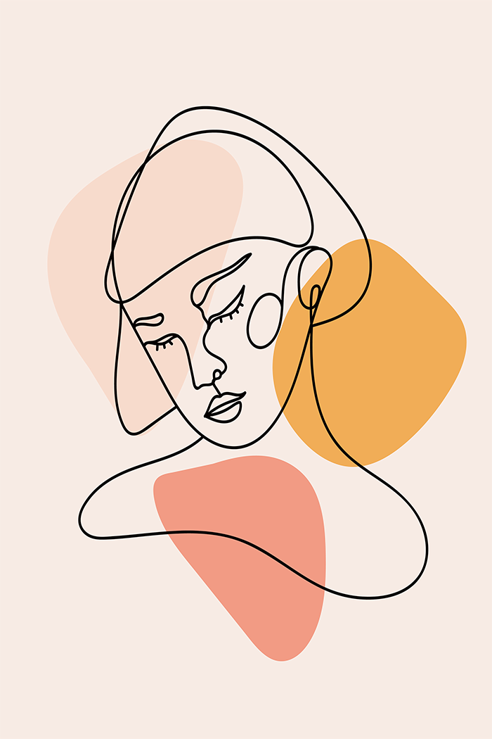 Abstract Female Line Face Art No.2