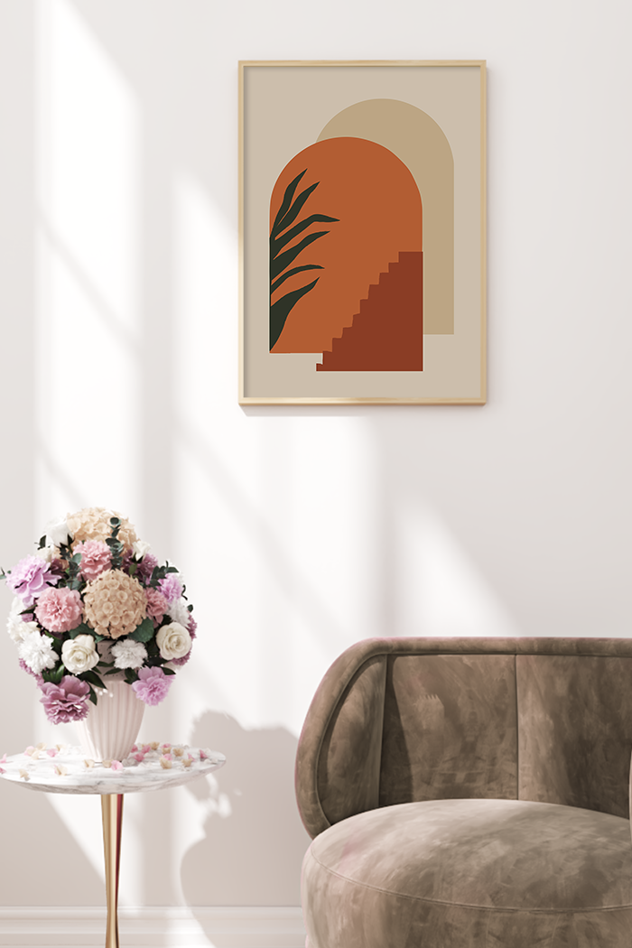 Abstract Orange Arch Poster