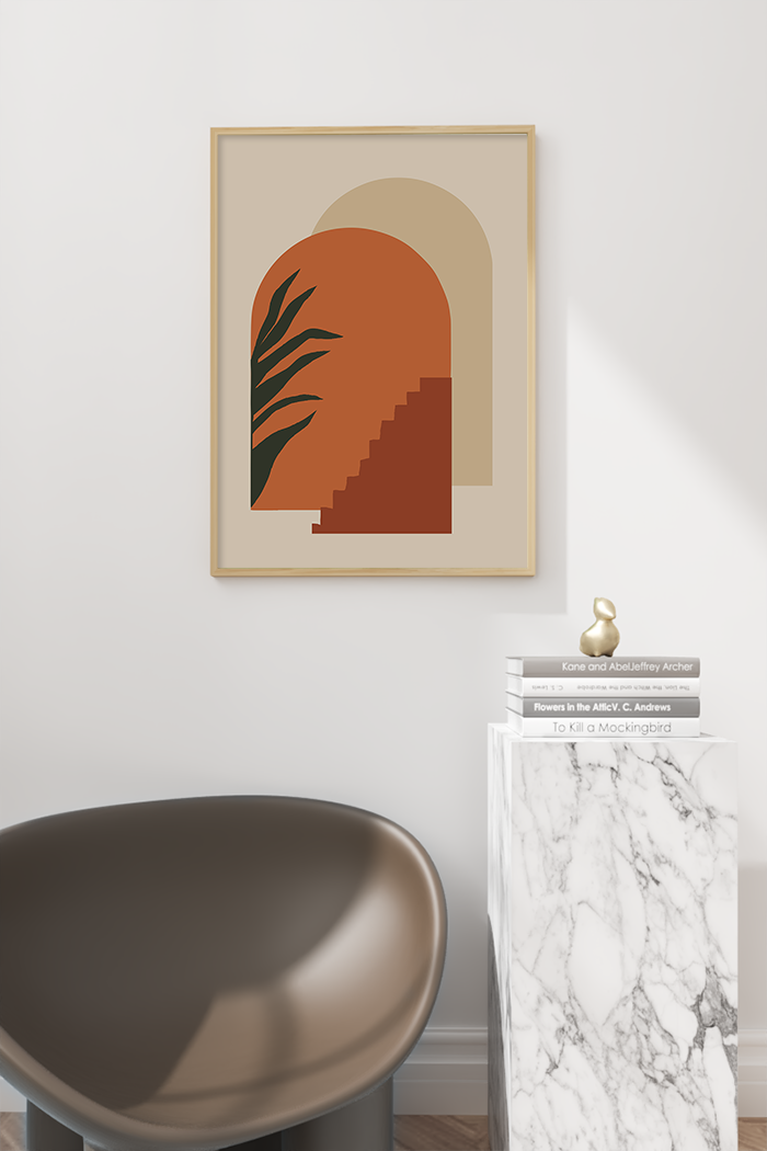 Abstract Orange Arch Poster