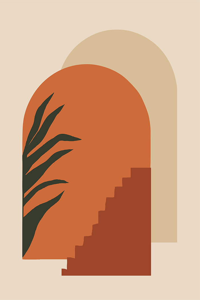 Abstract Orange Arch Poster