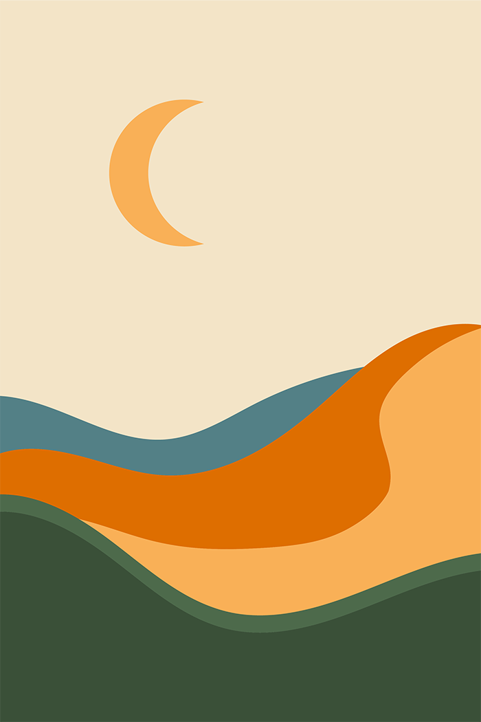 Abstract Orange Hill Poster