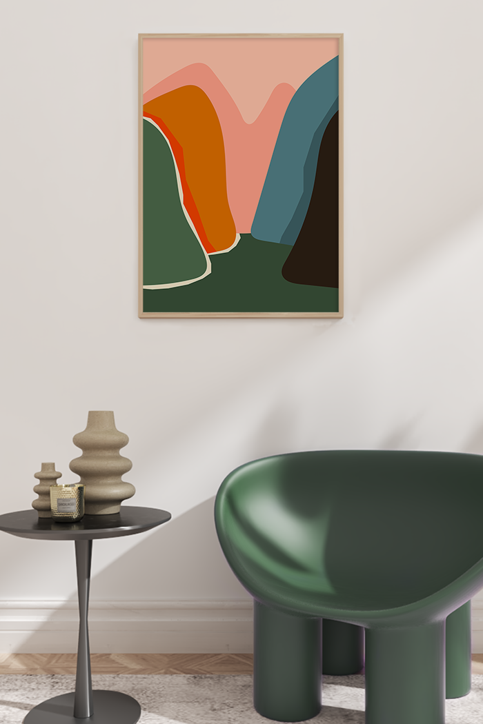 Abstract Colorful Mountain Poster