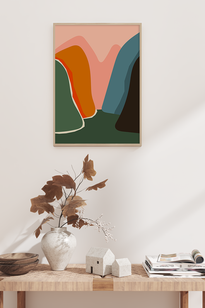 Abstract Colorful Mountain Poster