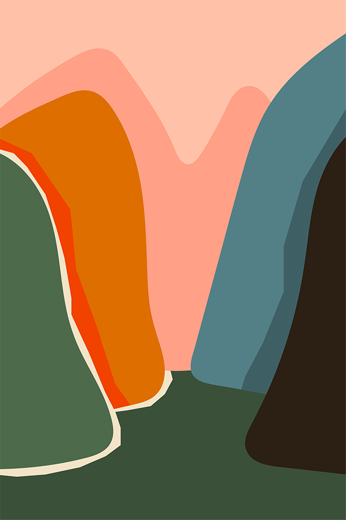 Abstract Colorful Mountain Poster