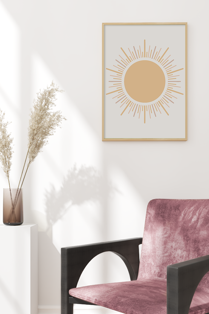 Boho Sun Illustration Poster
