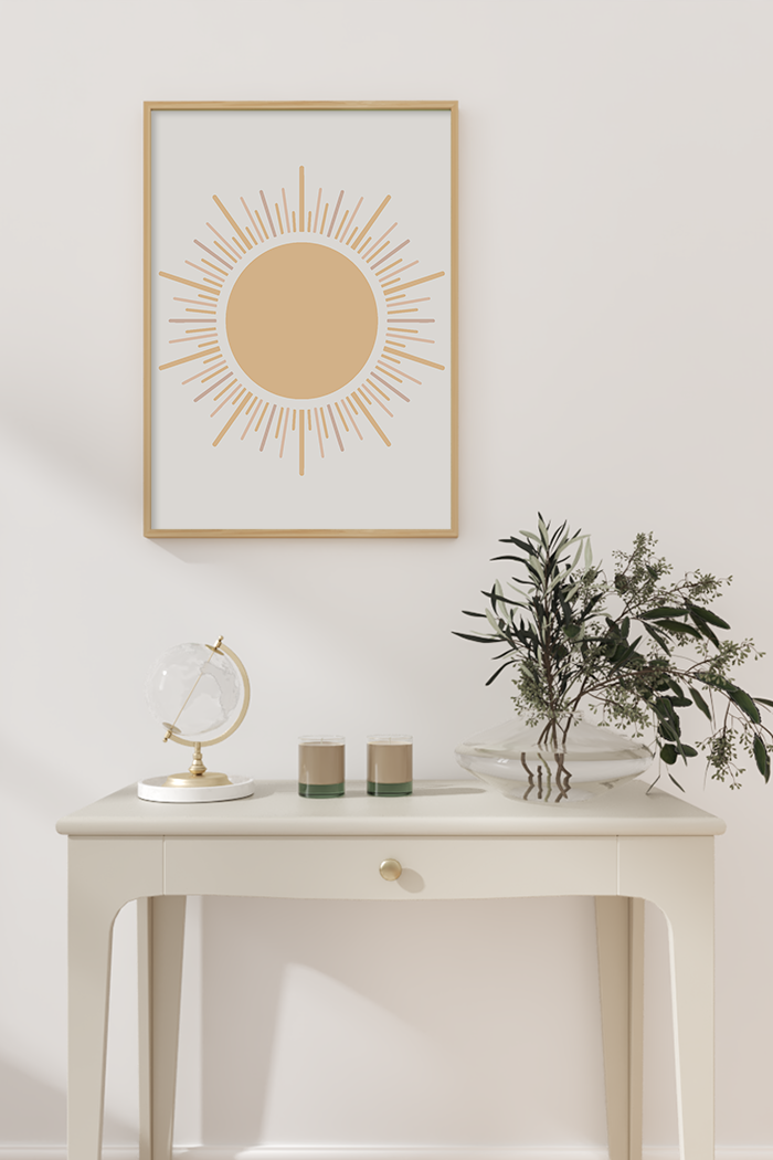 Boho Sun Illustration Poster
