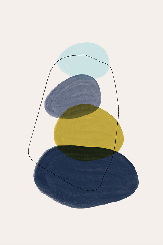 Abstract Deep Blue Shape Poster