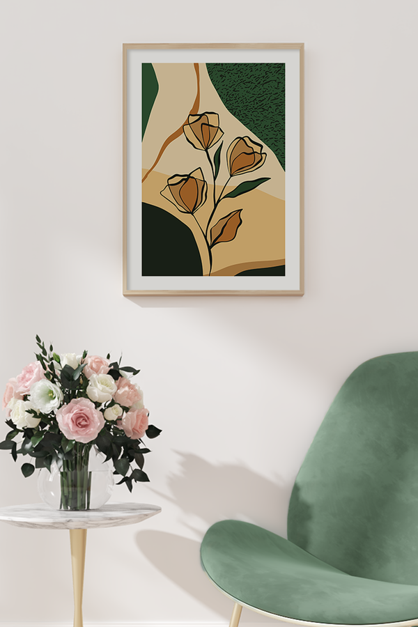 Abstract Flower Illustration Poster