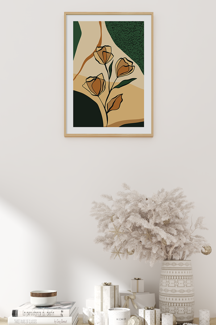Abstract Flower Illustration Poster