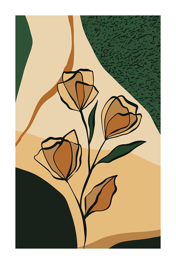 Abstract Flower Illustration Poster