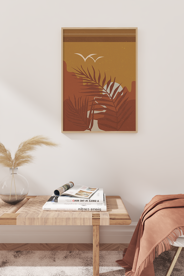 Abstract Boho Leaves Poster