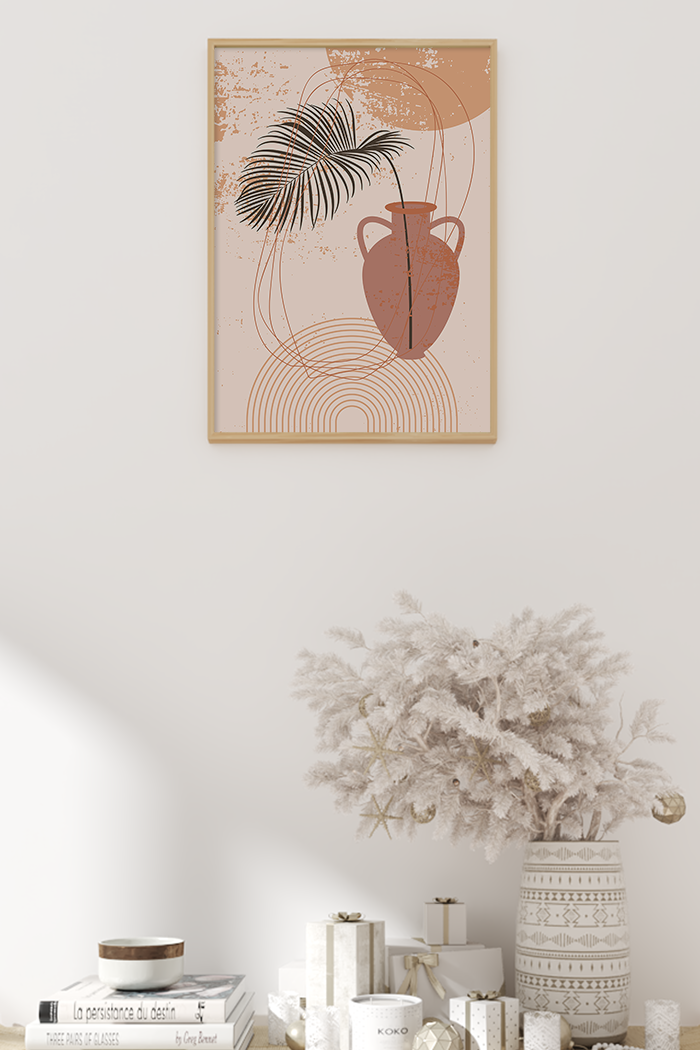 Leaves in Vase Illustration Poster No.2