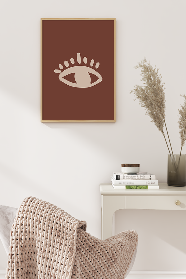 Abstract Beige Eye Poster