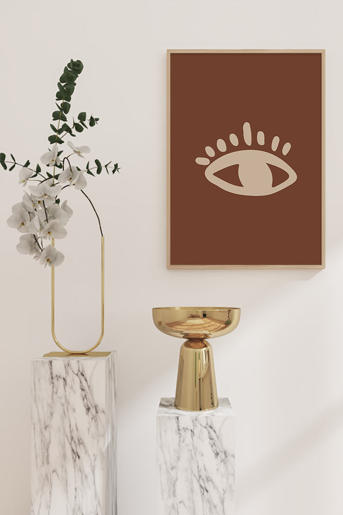 Abstract Beige Eye Poster