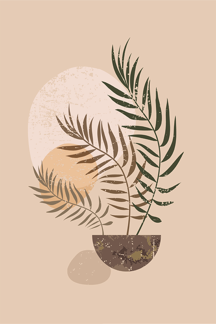 Potted Plants Illustration Poster