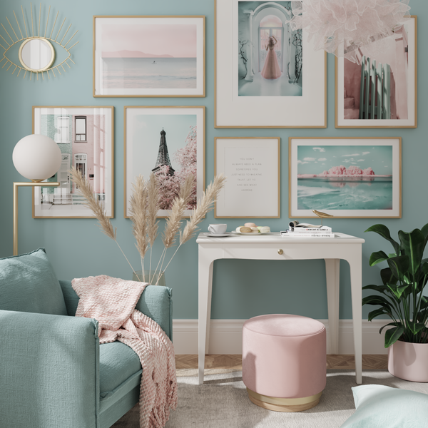 Living Room Wall Art Pink Turquoise Teen Girl Room Inspiration