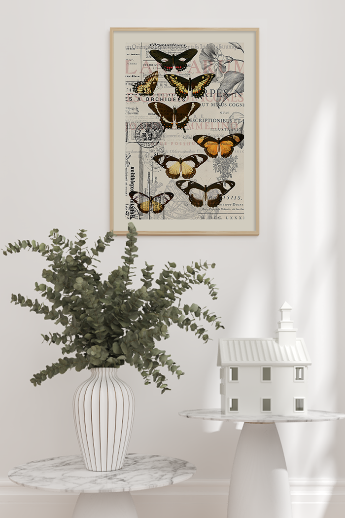 Vintage Butterflies Poster