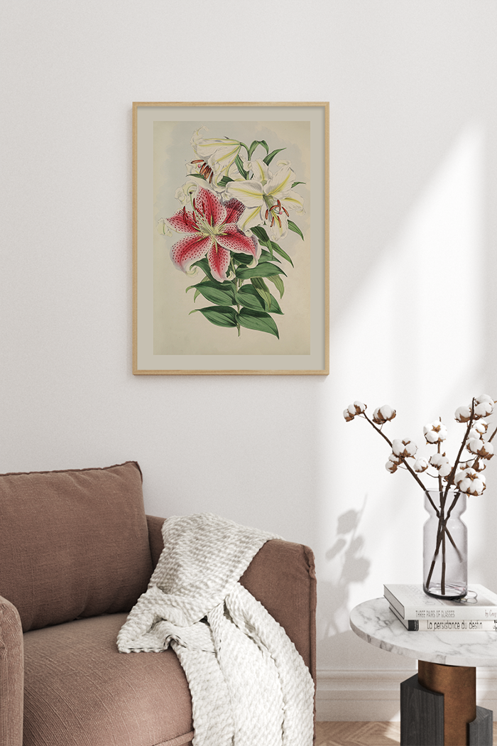 Vintage Pink Lily Poster