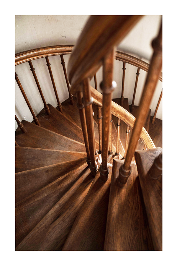 Wooden Spiral Staircase Poster
