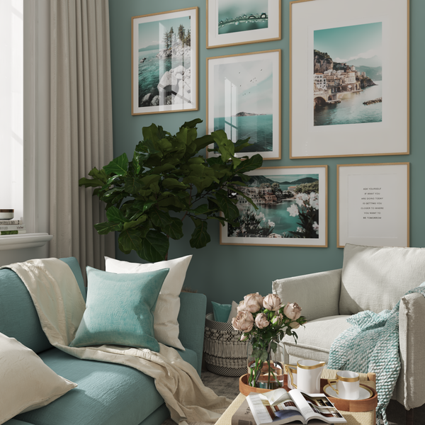 Living Room Wall Pictures Idea Sea Posters Blue Green Posters