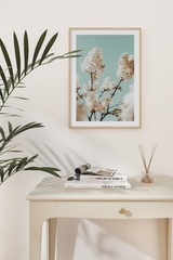 White Cherry Blossom Poster