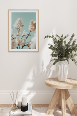 White Cherry Blossom Poster