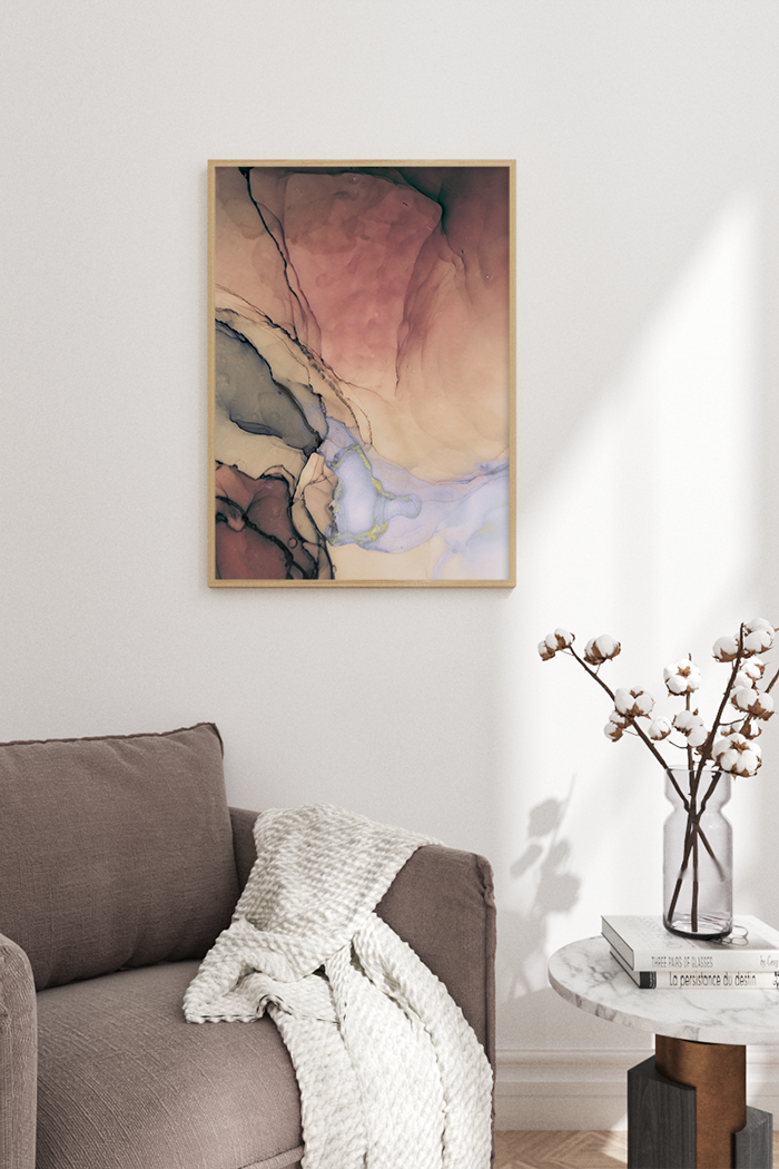 Abstract Orange Marble Poster