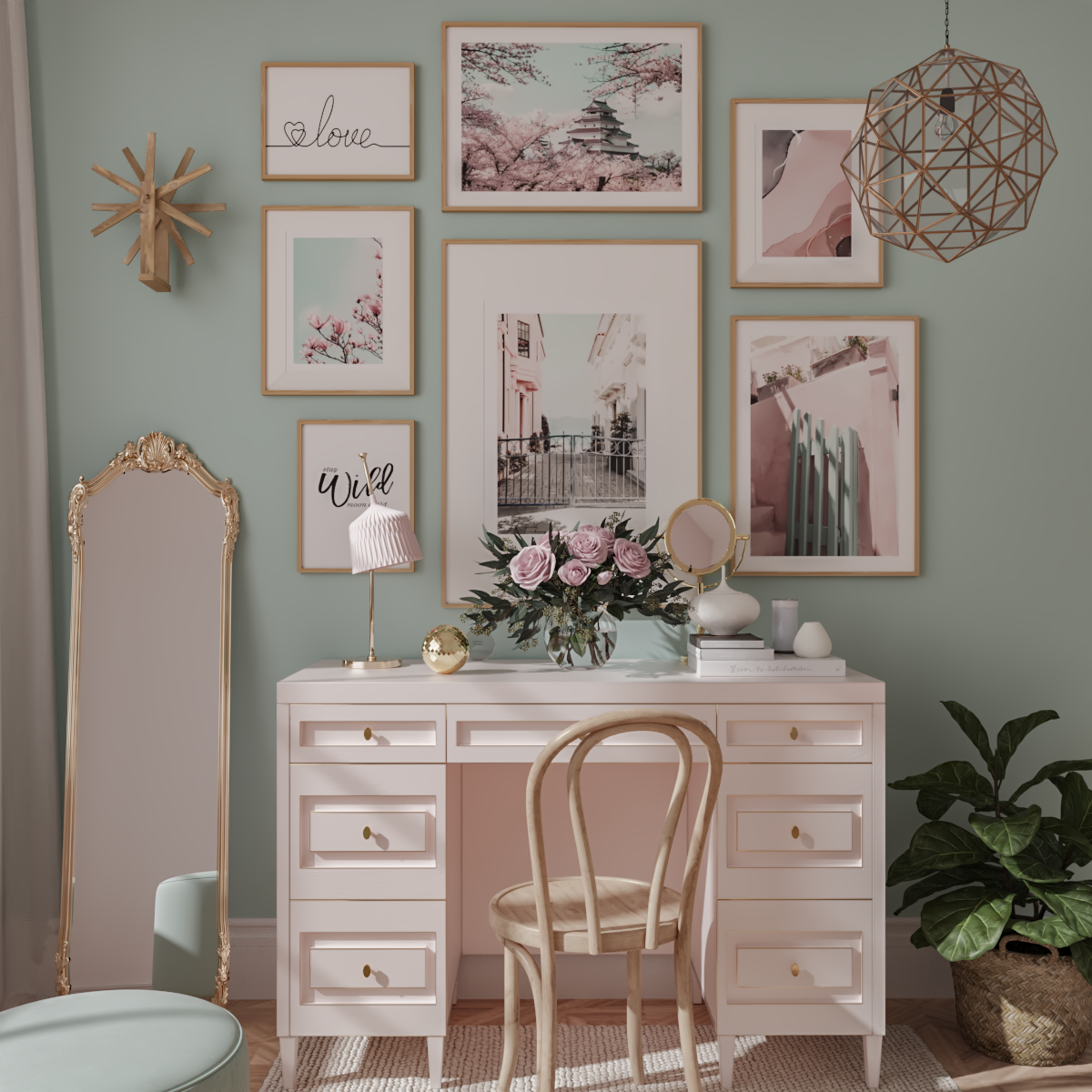 Modern Home Design Picture Gallery Girl Bedroom Ideas Accent Wall Art Pink Room Decor Nature