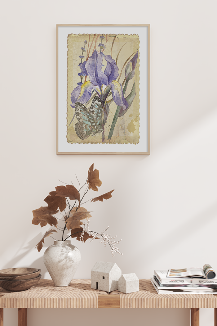 Retro Purple Flower Poster